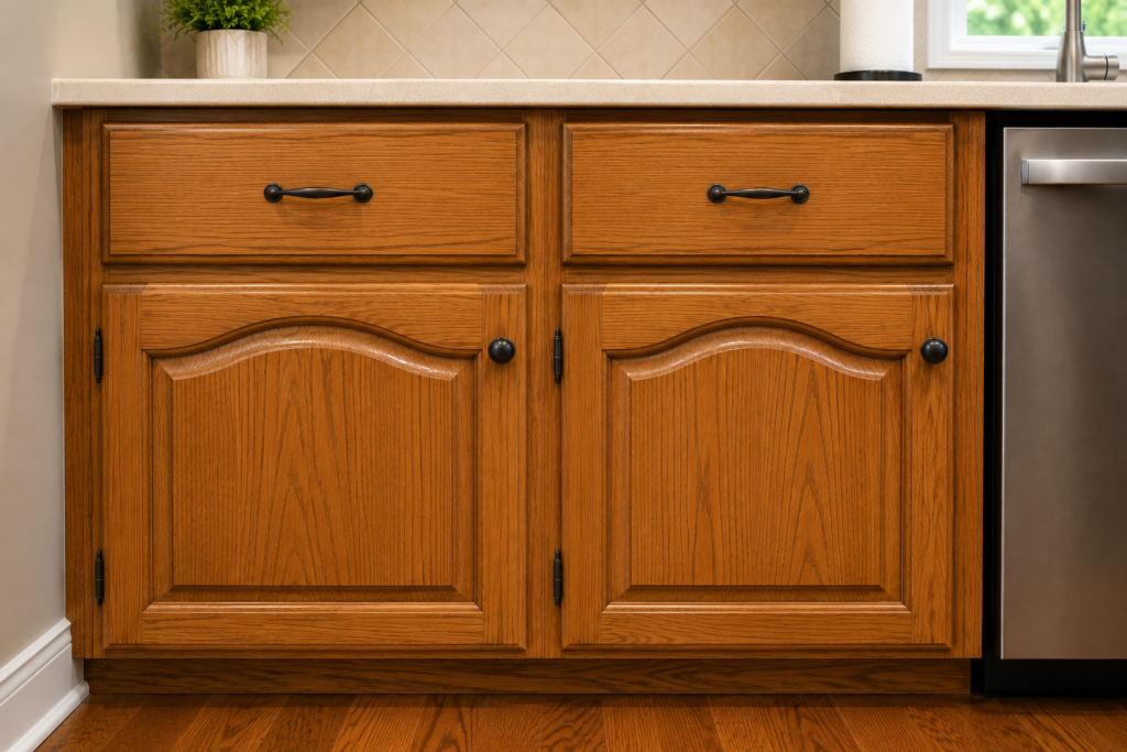 Kitchen cabinets before refinishing