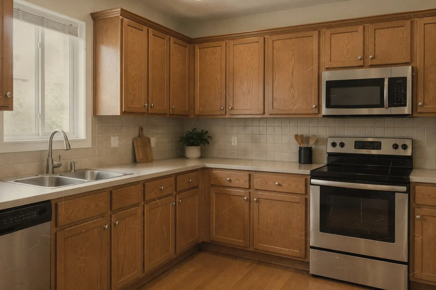 Kitchen cabinets before spraying